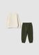 Beige organic cotton-blend jogging set with Mickey print, oversized fit_1