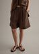 Brown lyocell and linen mix regular fit shorts_2