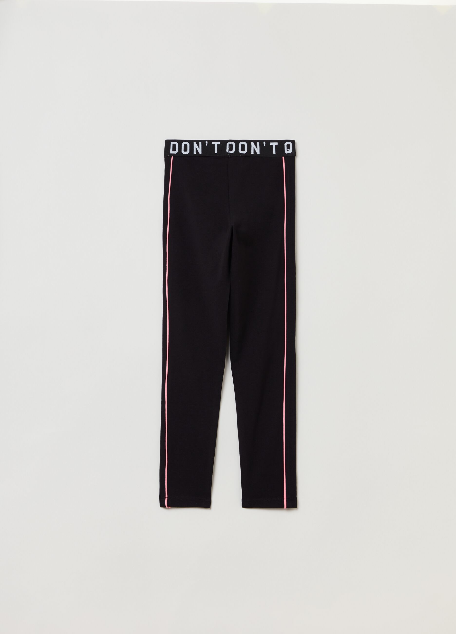 Leggings in stretch cotton with lettering