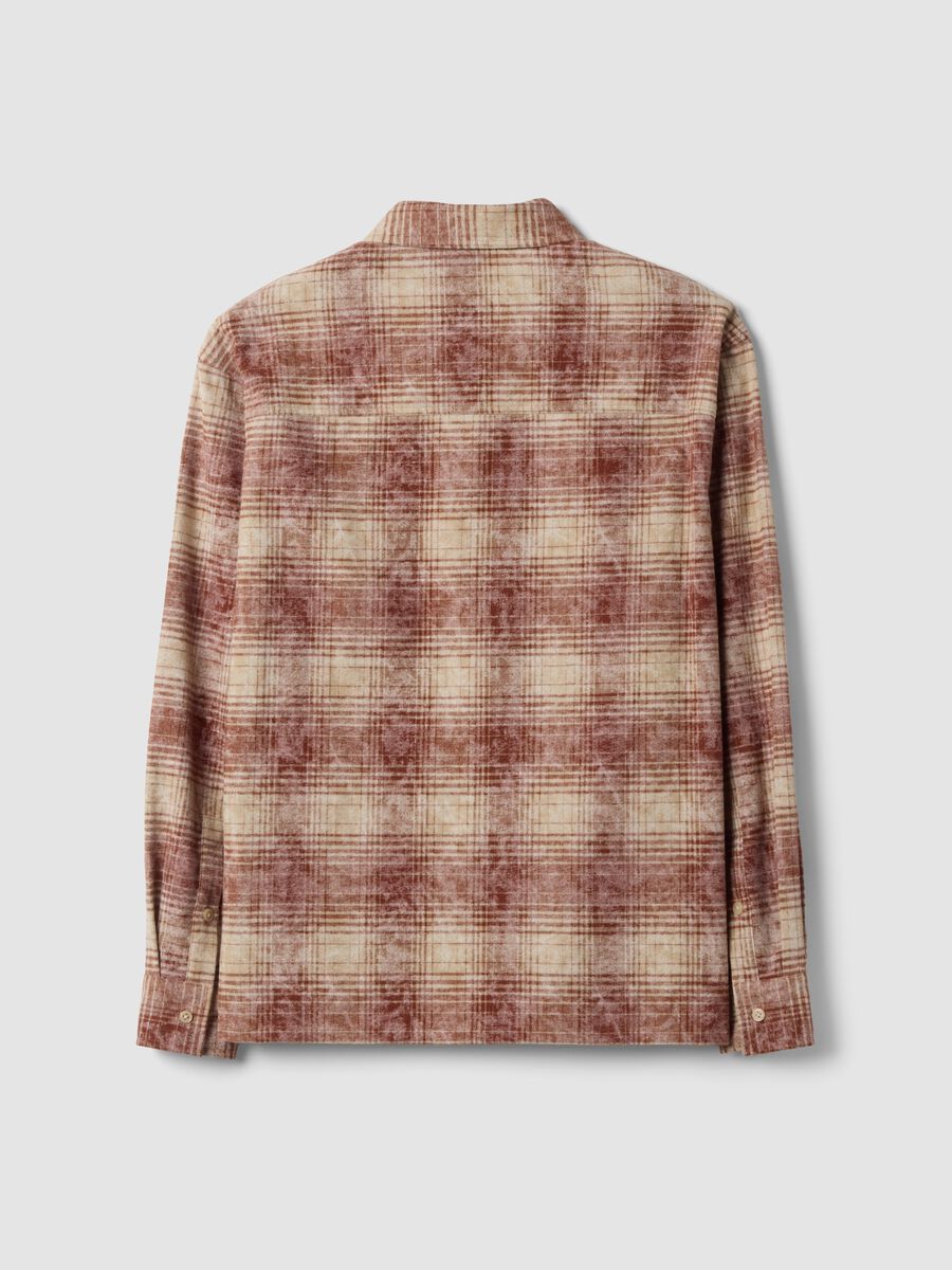 Camicia marrone a quadri in puro cotone_2
