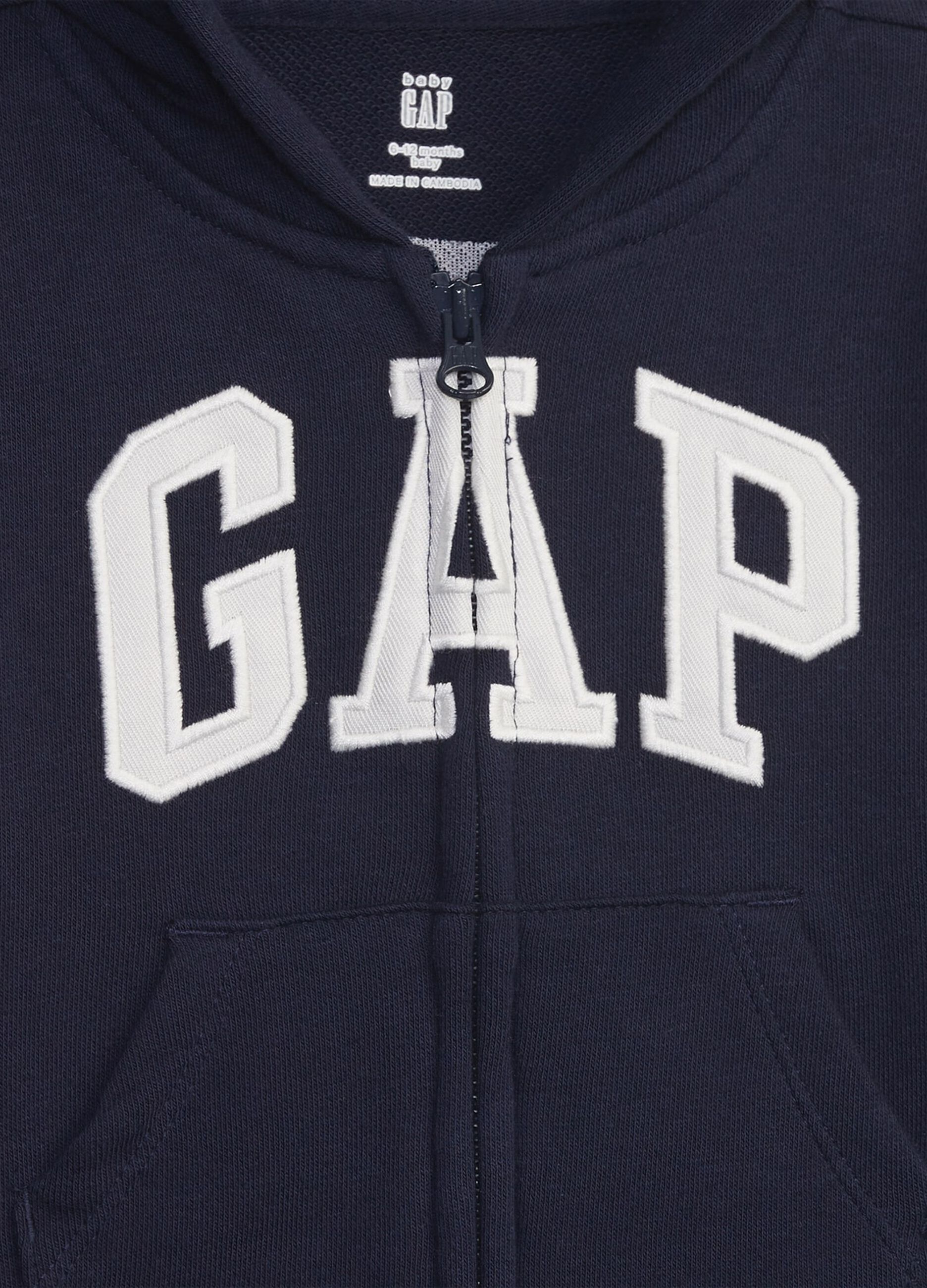 Full-zip hoodie with logo patch