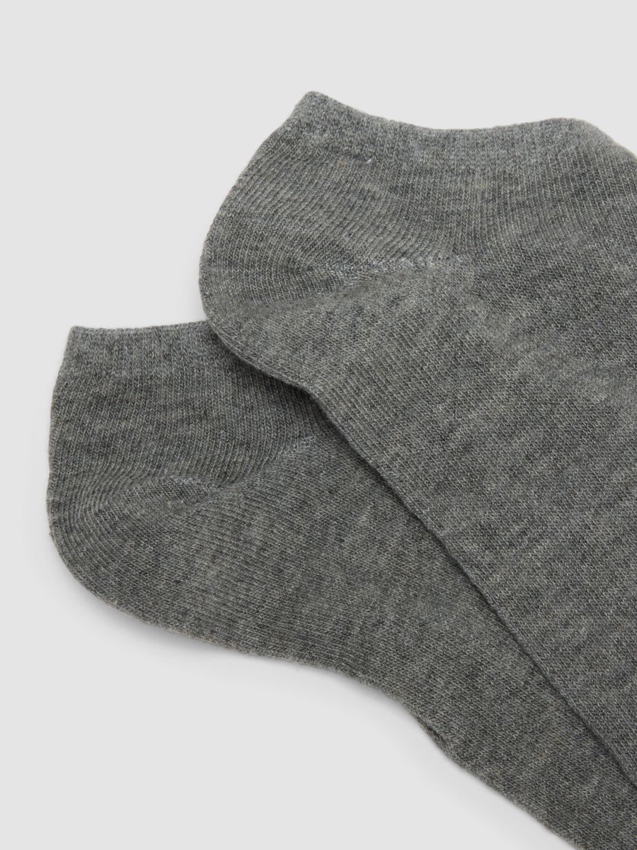 Tripack di calze alla caviglia grigie in cotone organico elasticizzato_1