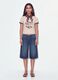 Blue pure cotton baggy denim shorts_0