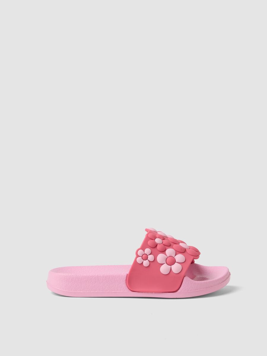 Pink sliders with floral appliqu&eacute;s_0