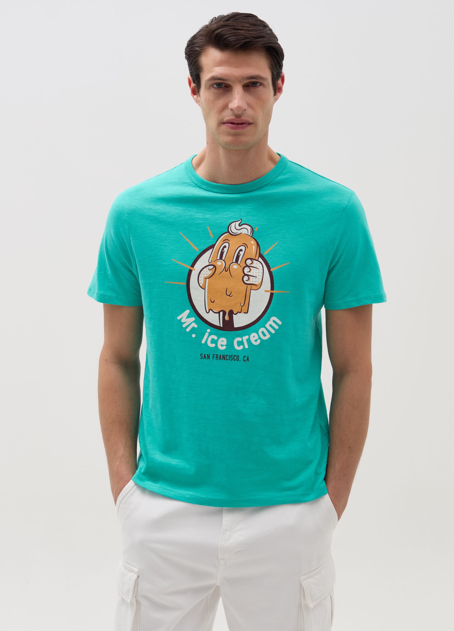 T-shirt with ice cream on a stick print
