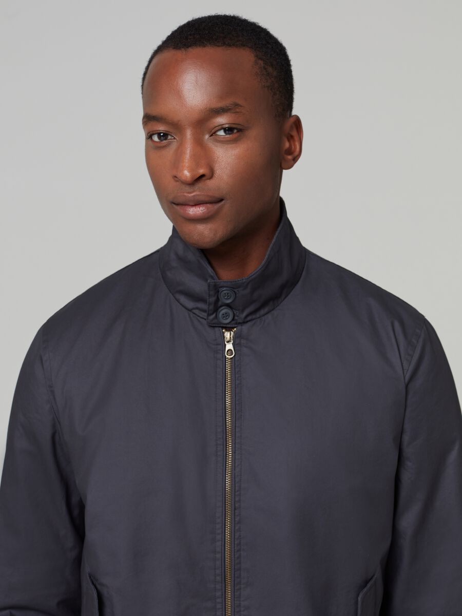 Cotton bomber jacket with high neck_1
