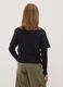 T-shirt noir en pur coton avec col c&ocirc;tel&eacute; et imprim&eacute;, coupe boxy_2