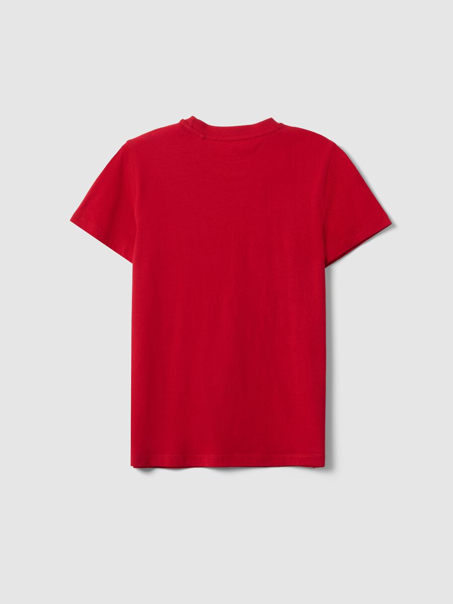Red pure cotton boys&rsquo; T-shirt with print, regular fit_4