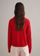 Regular Fit Red Cotton Cardigan with Polo Collar_3