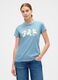 Blaue Kurzarm-T-Shirt aus Baumwolle_0