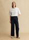 T-shirt branca regular fit em algod&atilde;o puro com bordado vazado_2