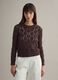 Brown regular fit cotton-blend jumper with a knitted pattern_0