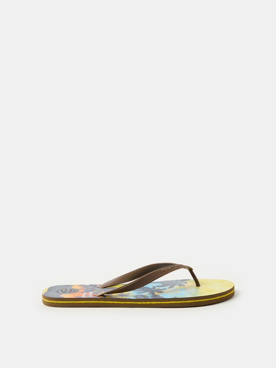 Thong sandals with palm tree print_0