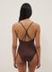 Brown stretch swimsuit with embellished straps_4