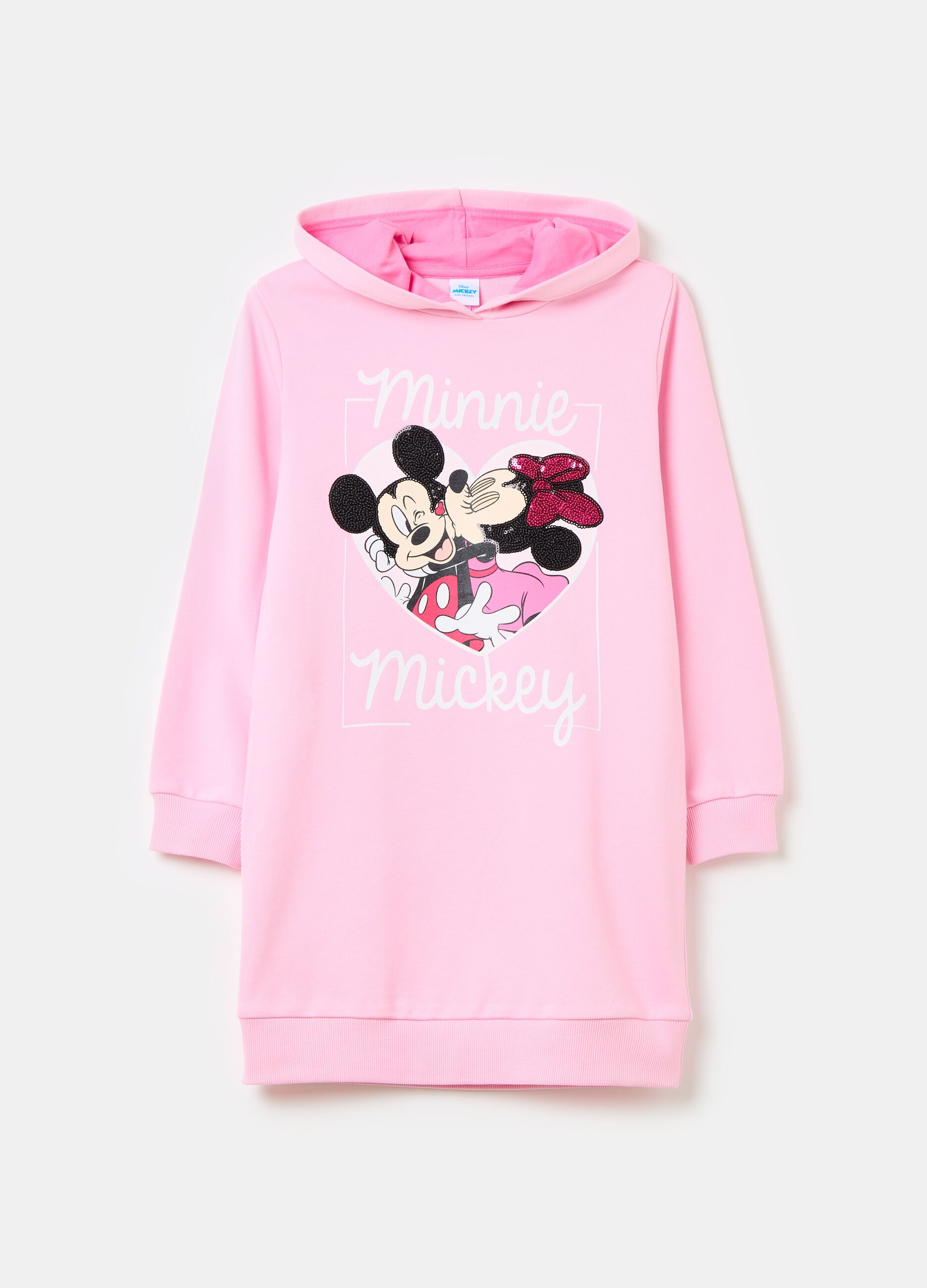 Fleece dress with Mickey and Minnie Mouse print