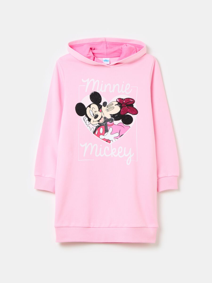 Fleece dress with Mickey and Minnie Mouse print_0