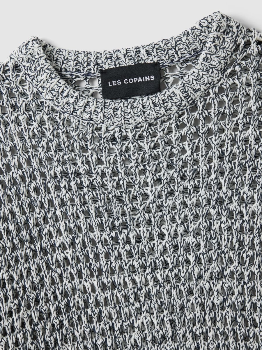 Multicolour cotton blend pullover regular fit with knitted design_1