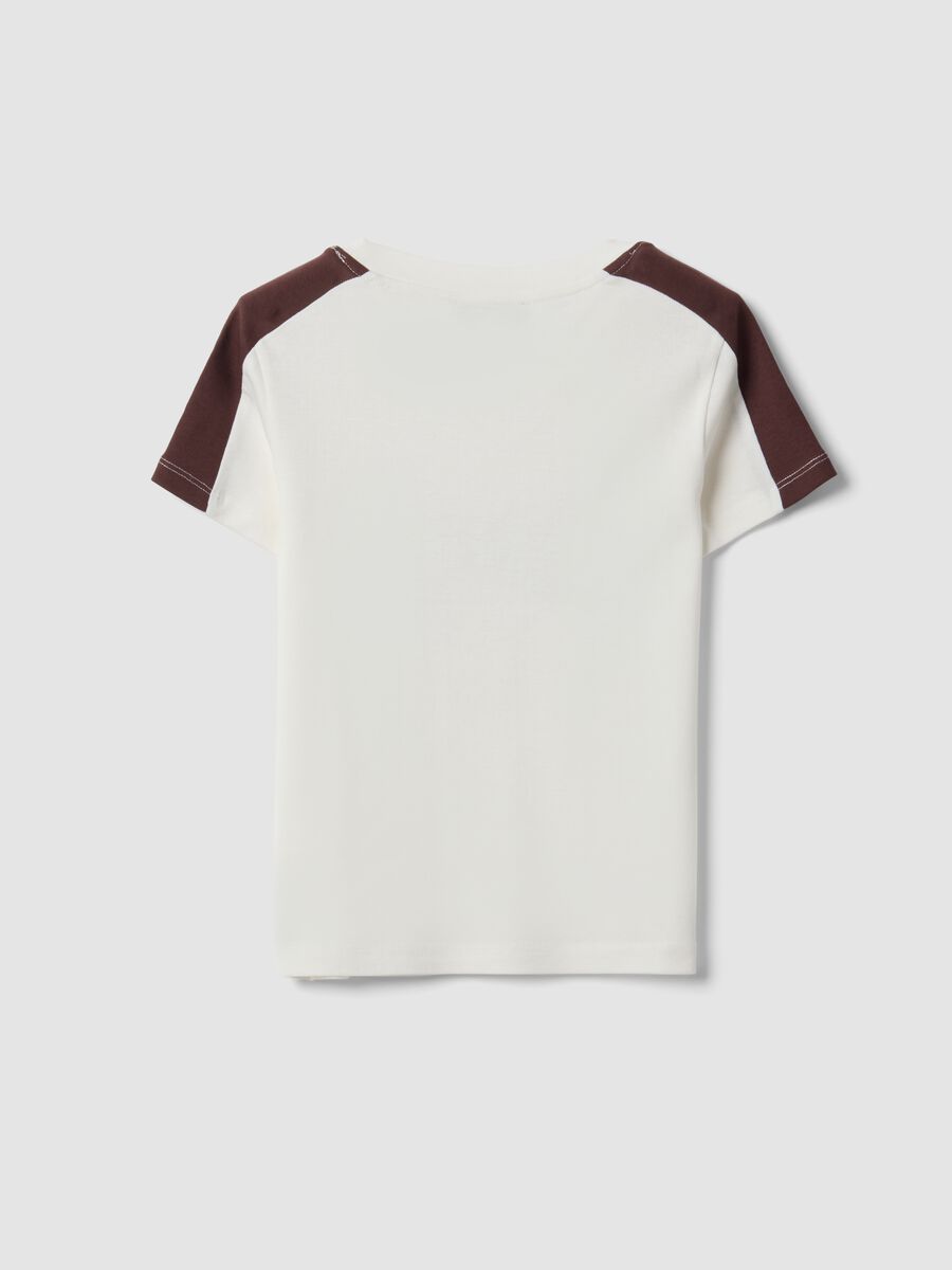White pure cotton crew-neck T-shirt with Detroit print_5