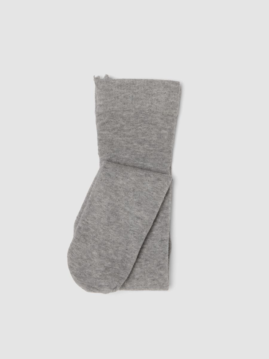Collant grigio melange in cotone organico elasticizzato_0