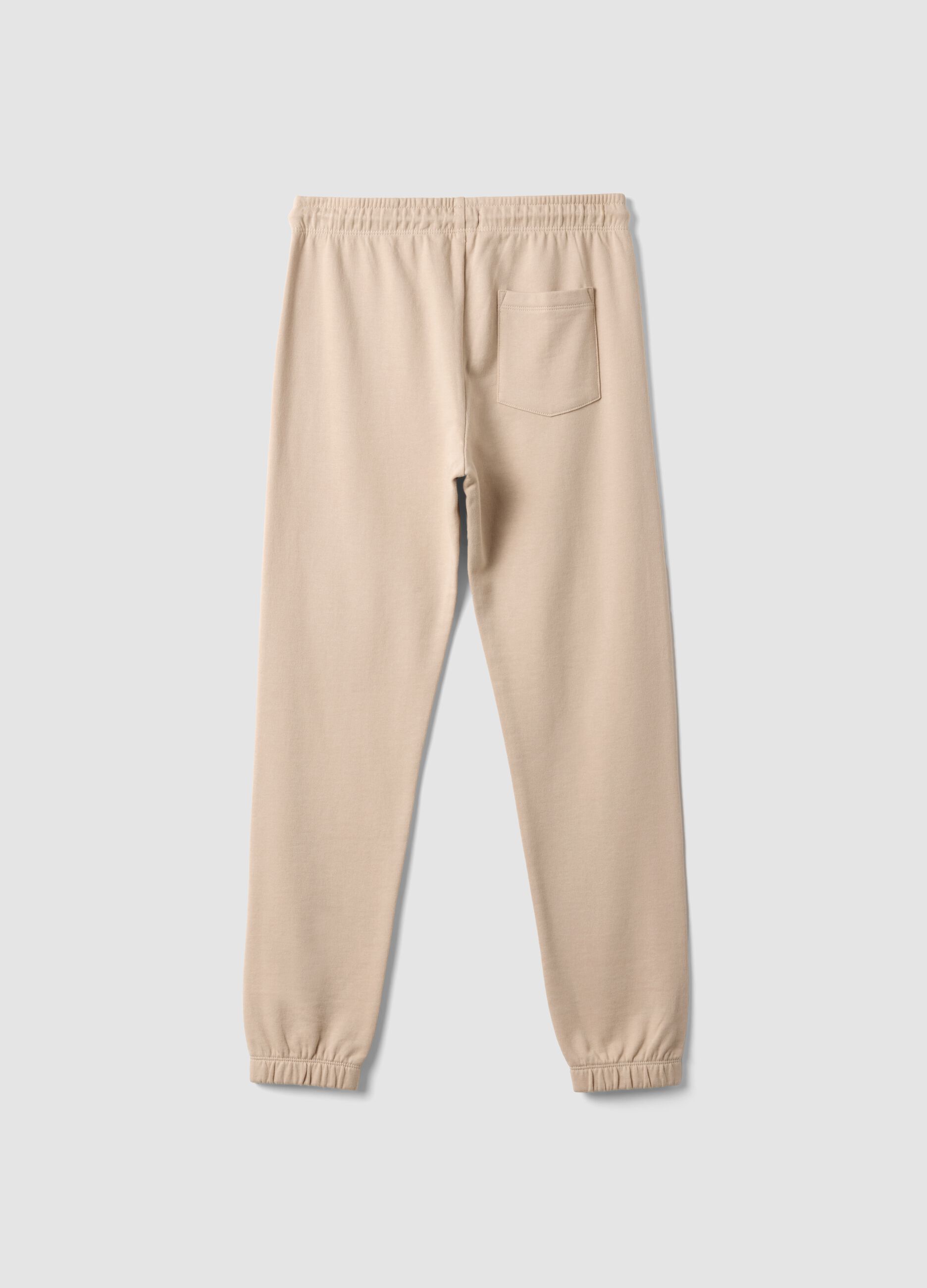 Beige organic cotton joggers, regular fit, for boys
