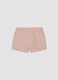 Rosafarbene Baby-Boxer-Badehose mit Streifen und Stickereien_1