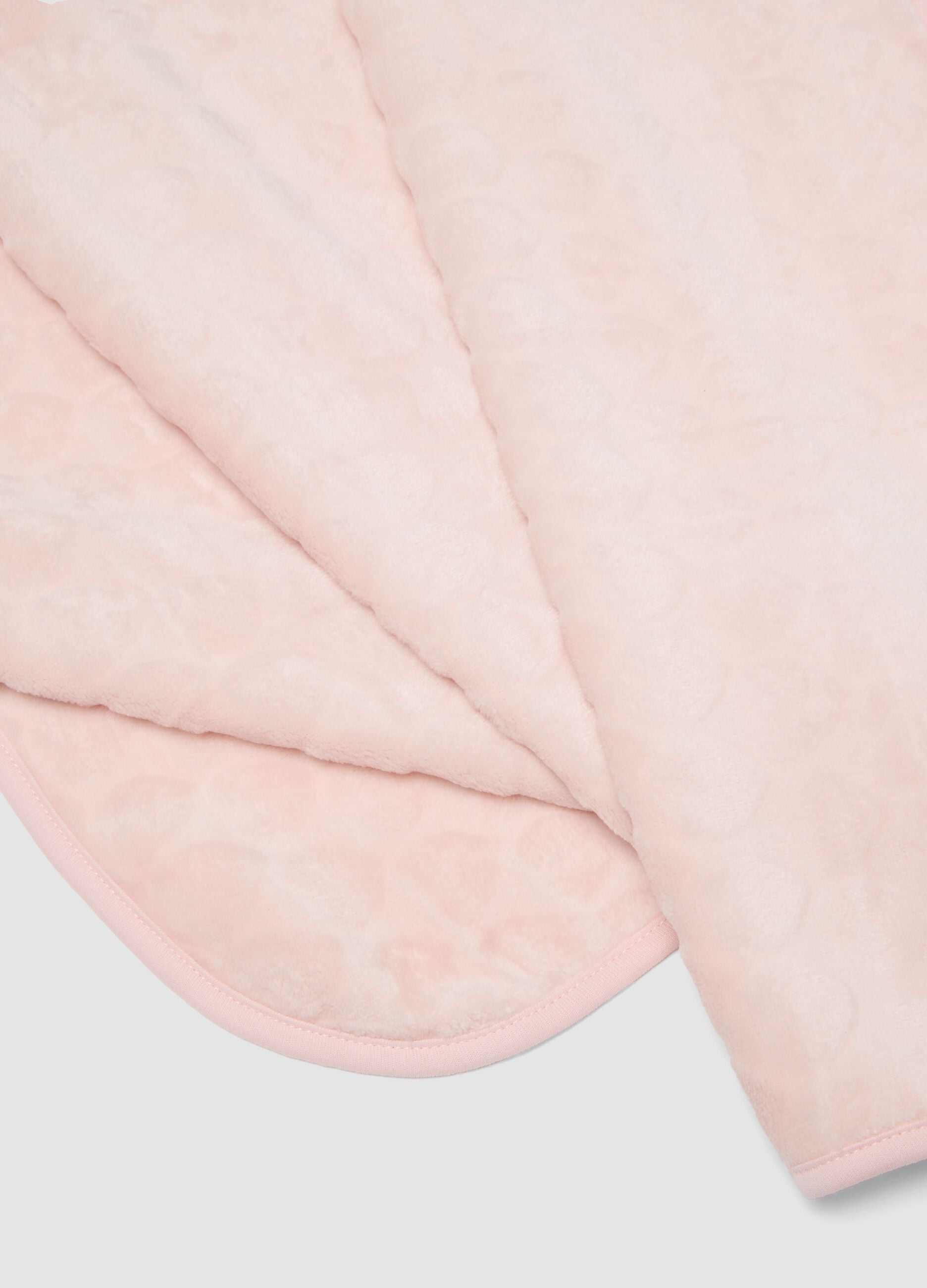 Rosa Decke aus Bio-Baumwolle mit Jacquardmuster in Felloptik