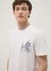 Wei&szlig;es T-Shirt aus reiner Baumwolle mit Print, Regular Fit_2