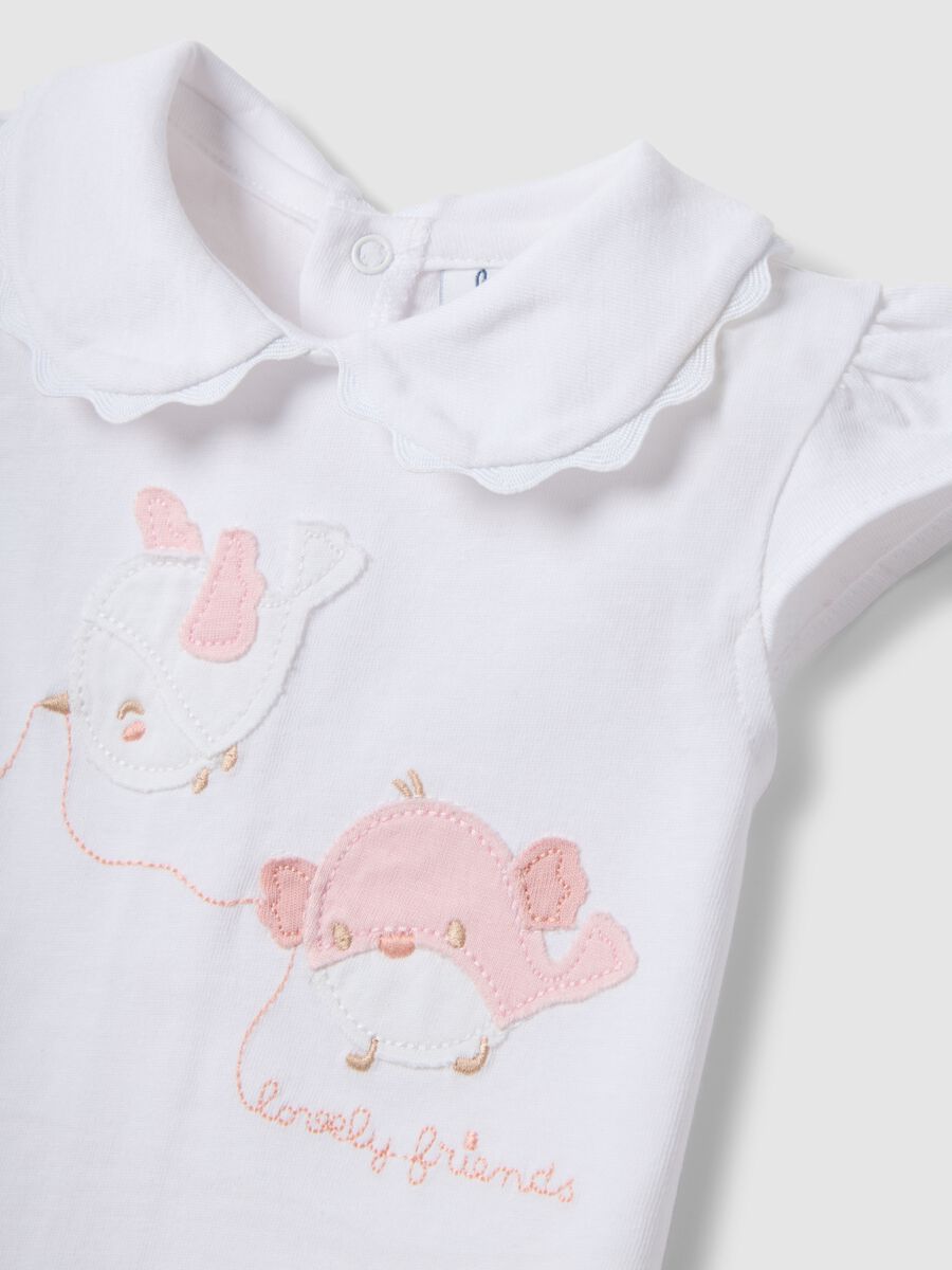 Set maglia pantaloncini in puro cotone multicolor da neonata_2