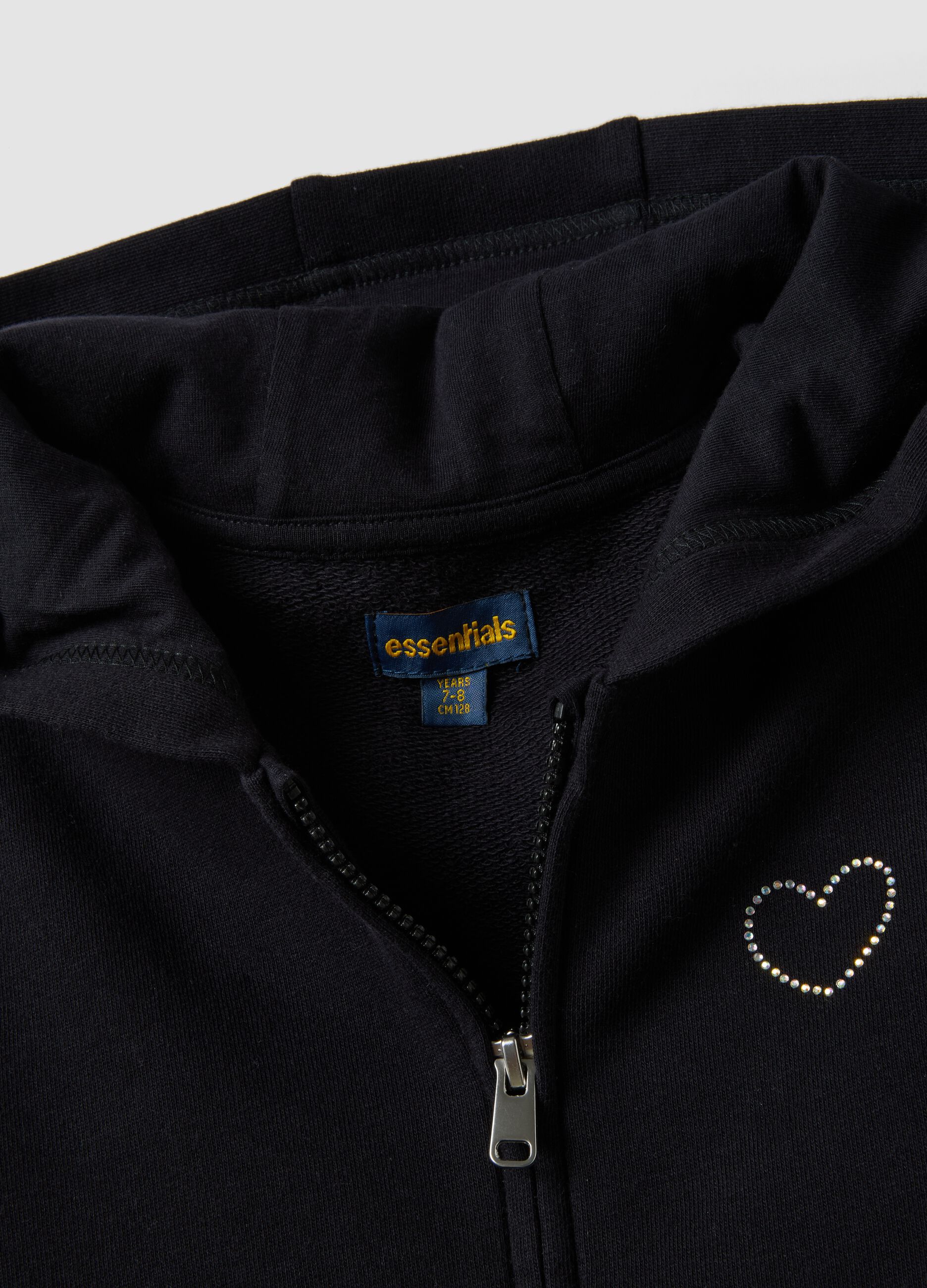 Black pure organic cotton hooded sweatshirt for girls
