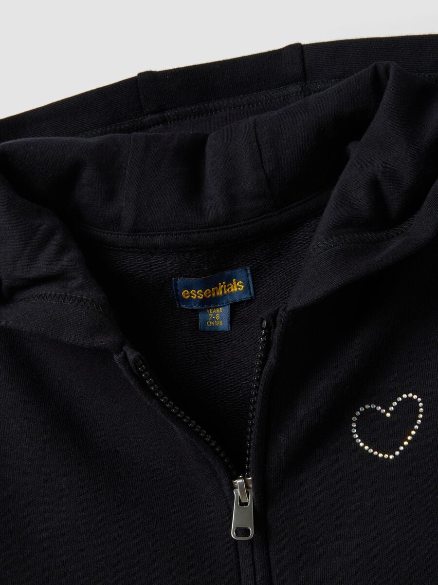 Black pure organic cotton hooded sweatshirt for girls_3