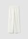 White cotton stretch straight jogger trousers_4