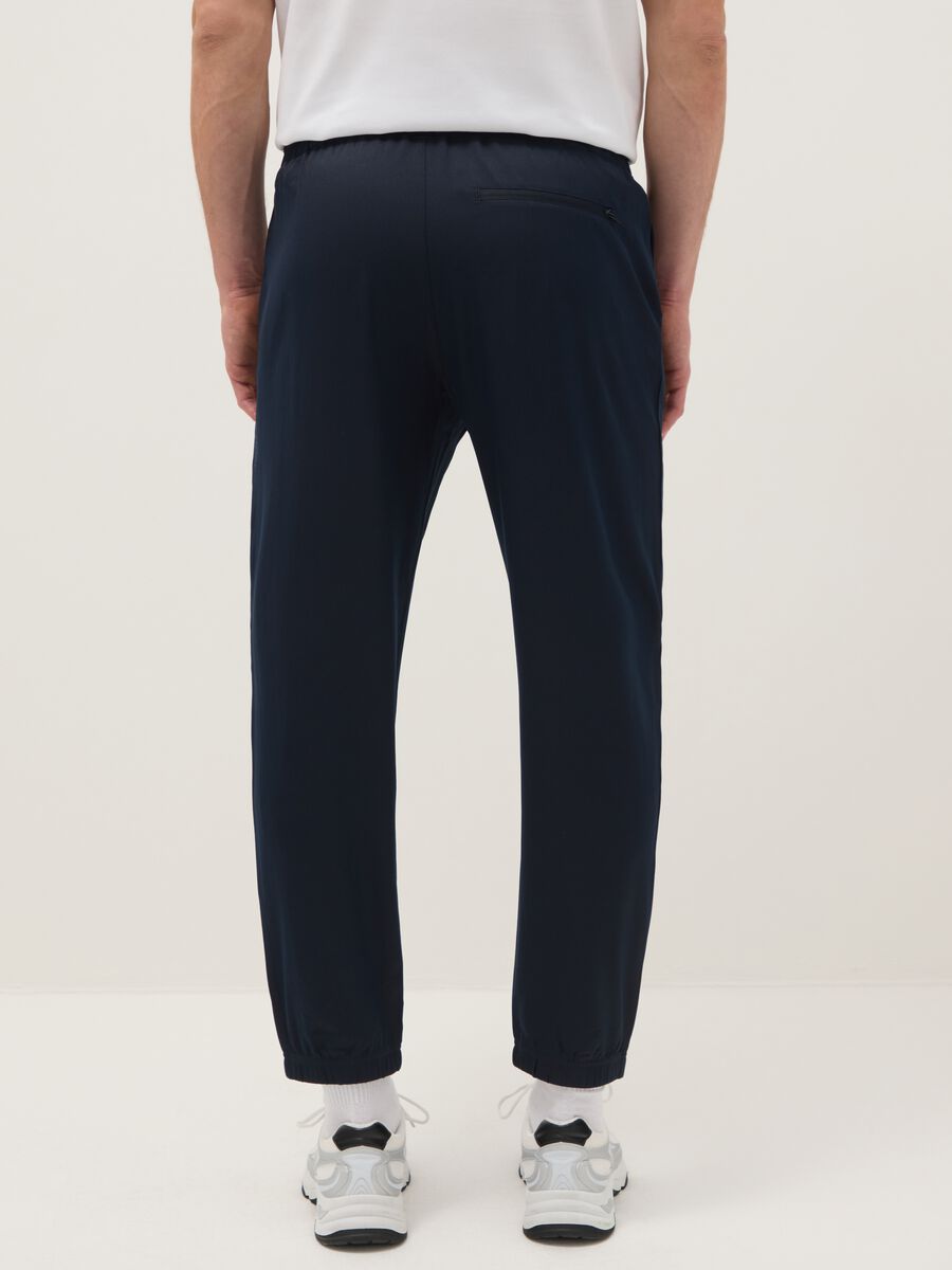 Blue regular fit trousers with elasticated waist_2
