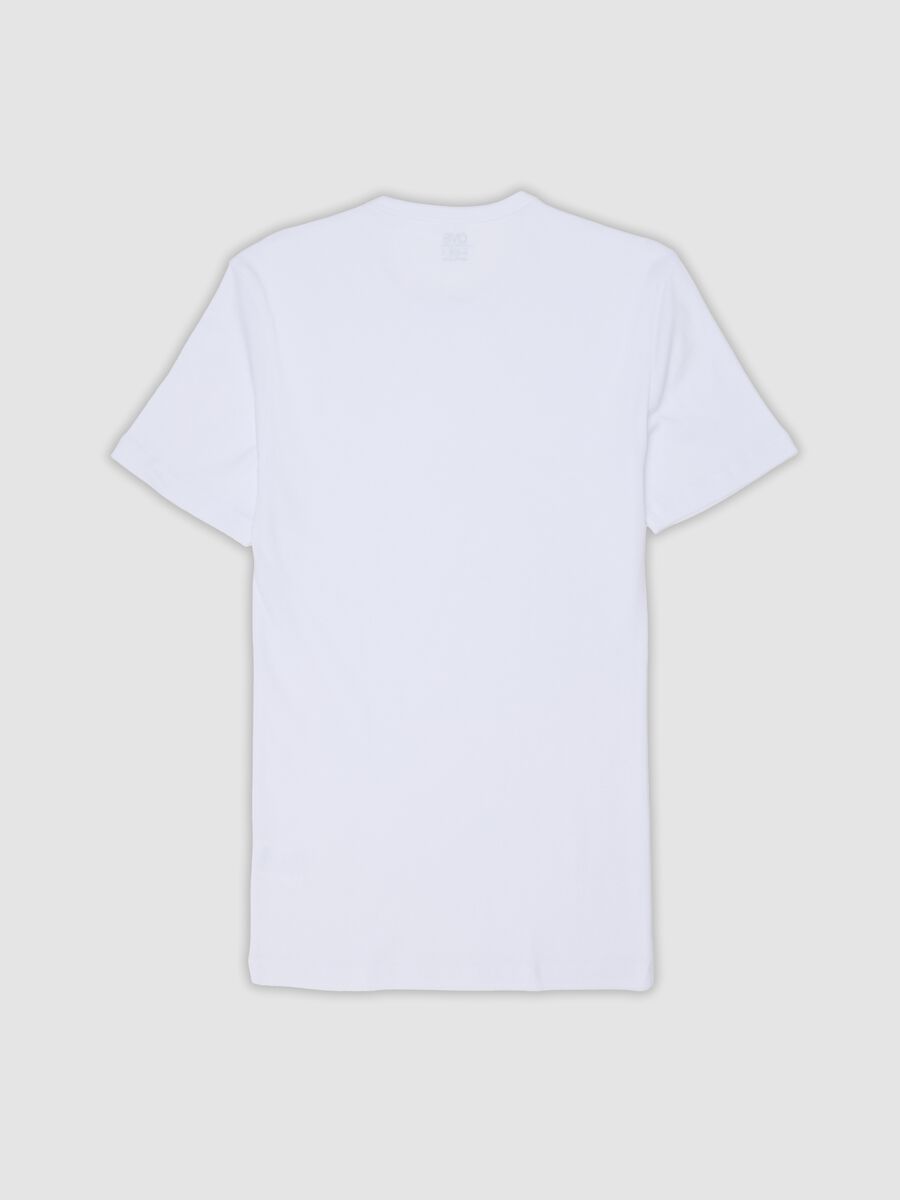 2-pack white crew-neck T-shirts in pure organic cotton, regular fit_2