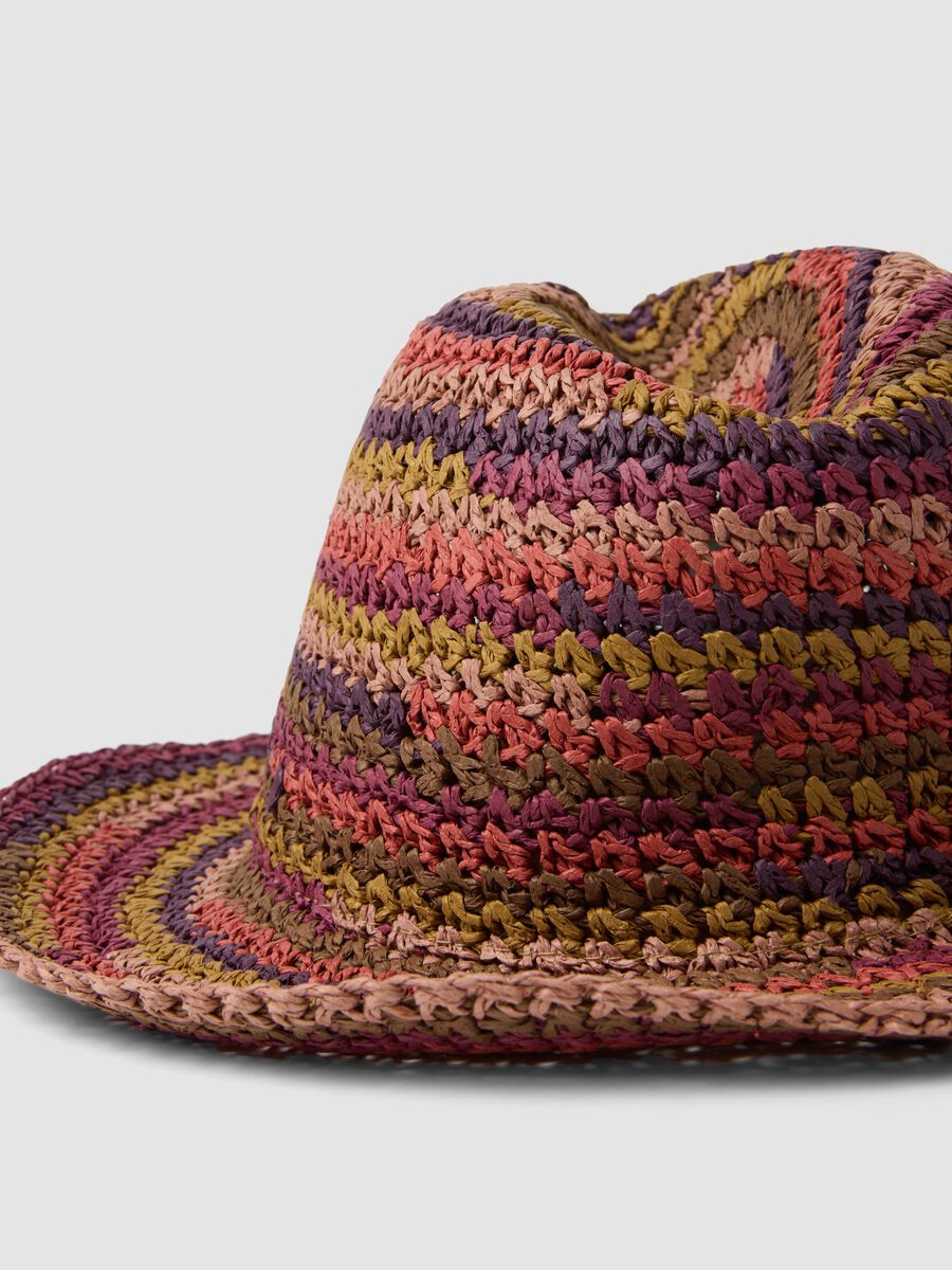 Multicolour paper-fabric hat in jersey knit_2