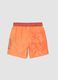 Orangefarbene Jungen-Badeshorts mit Tropenprint_1