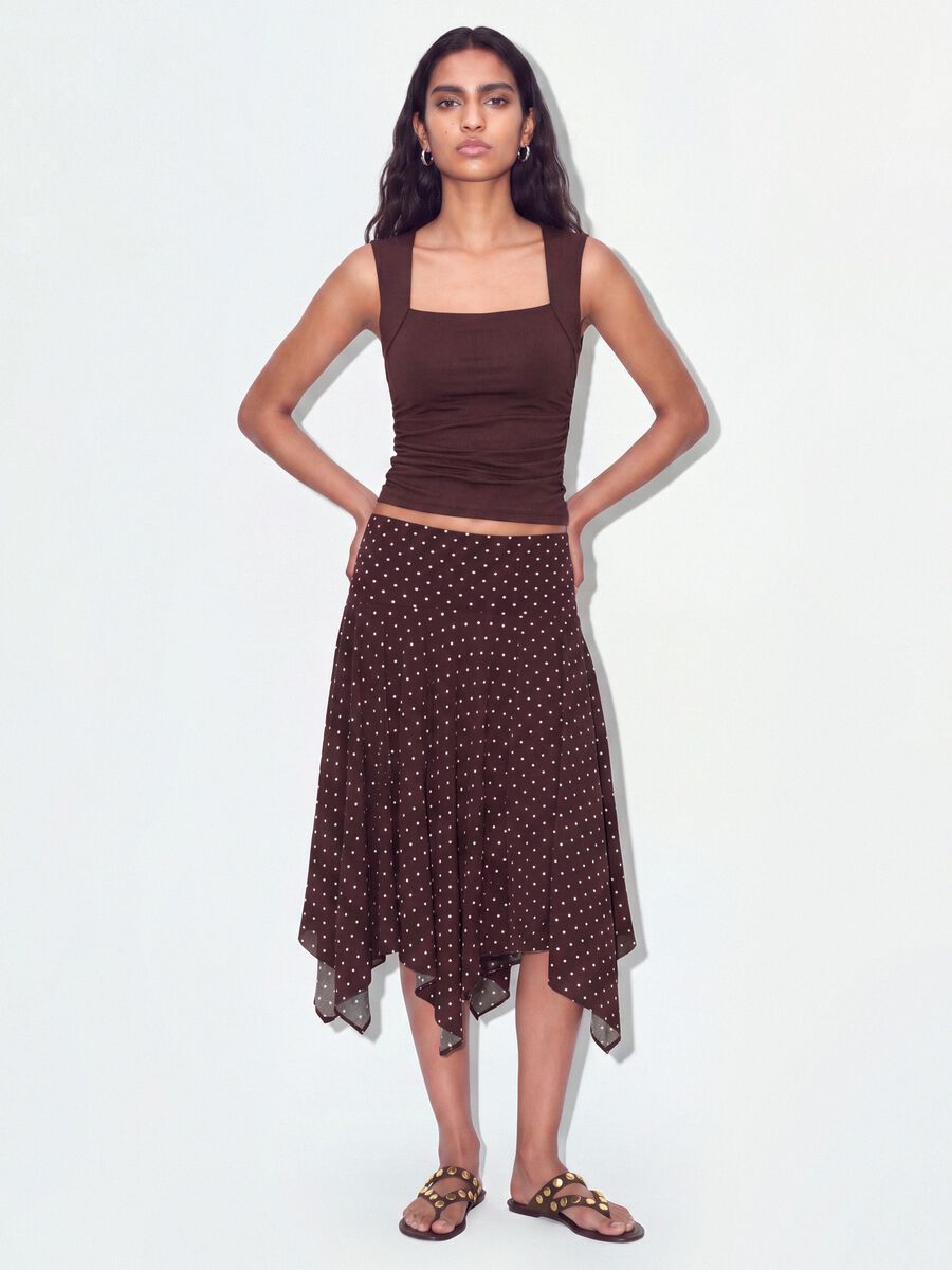 Rotes Stretch-Tanktop mit seitlicher Raffung_2