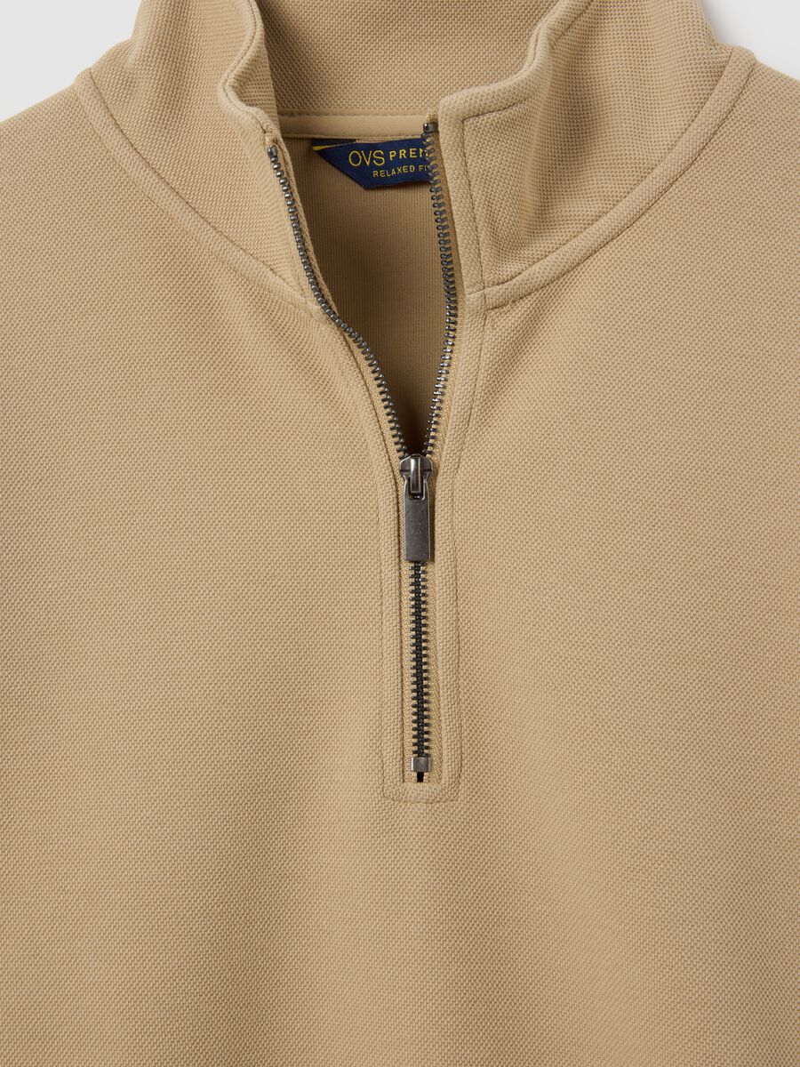 Beige Half-Zip Sweatshirt_5