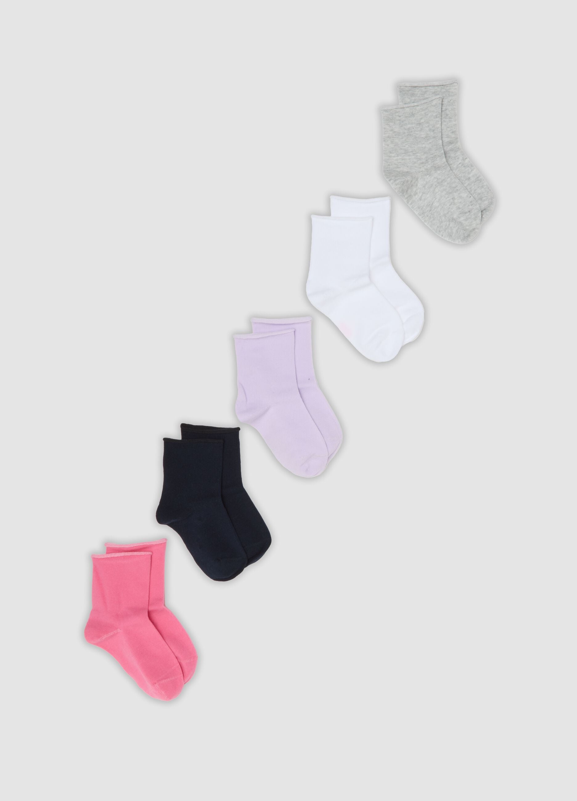 5er-Pack kurze, mehrfarbige Socken aus Bio-Stretch-Baumwolle