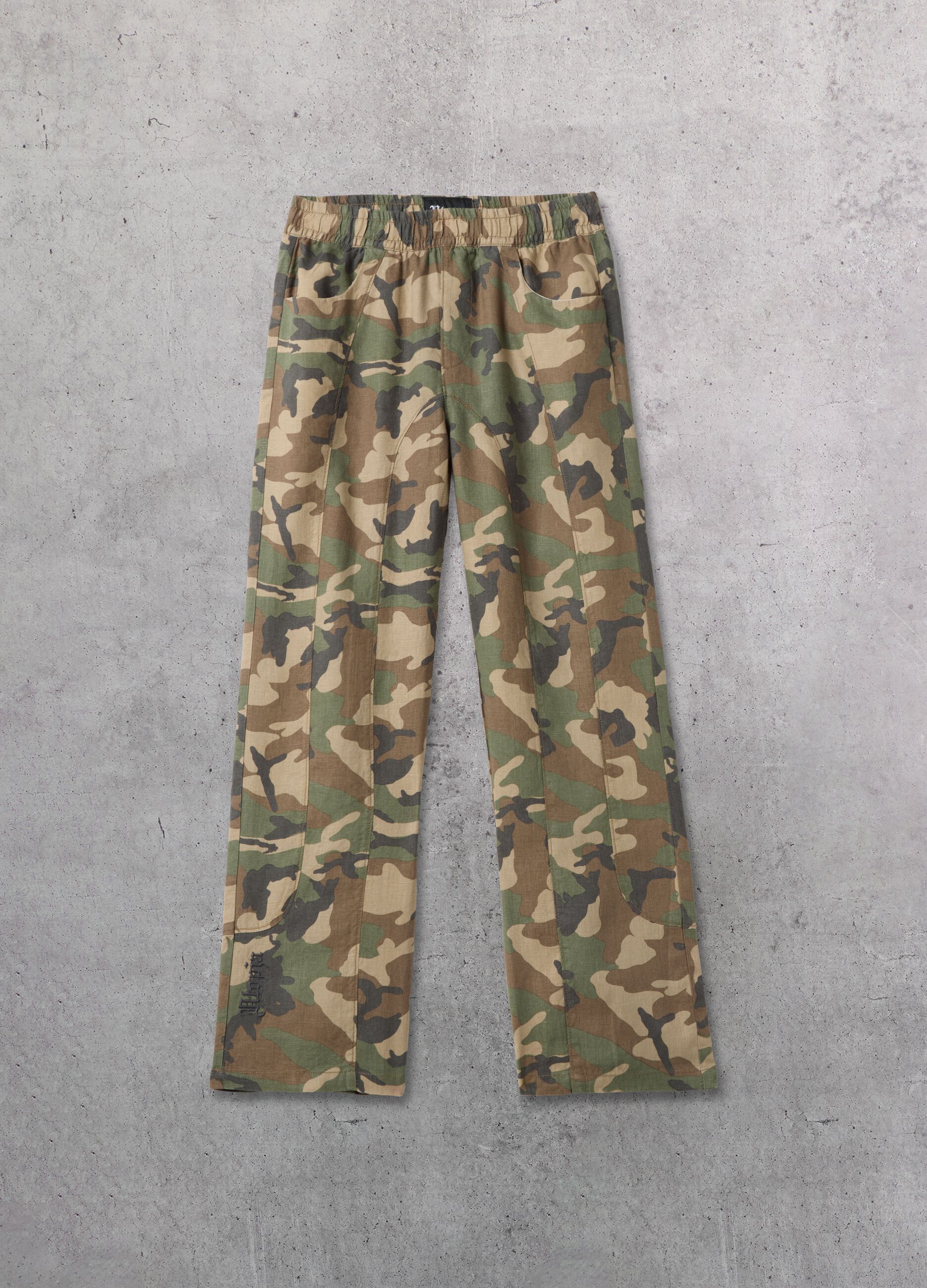 Camo &pi;&alpha;&nu;&tau;&epsilon;&lambda;ό&nu;&iota; wide leg &alpha;&pi;ό 100% &lambda;&iota;&nu;ό