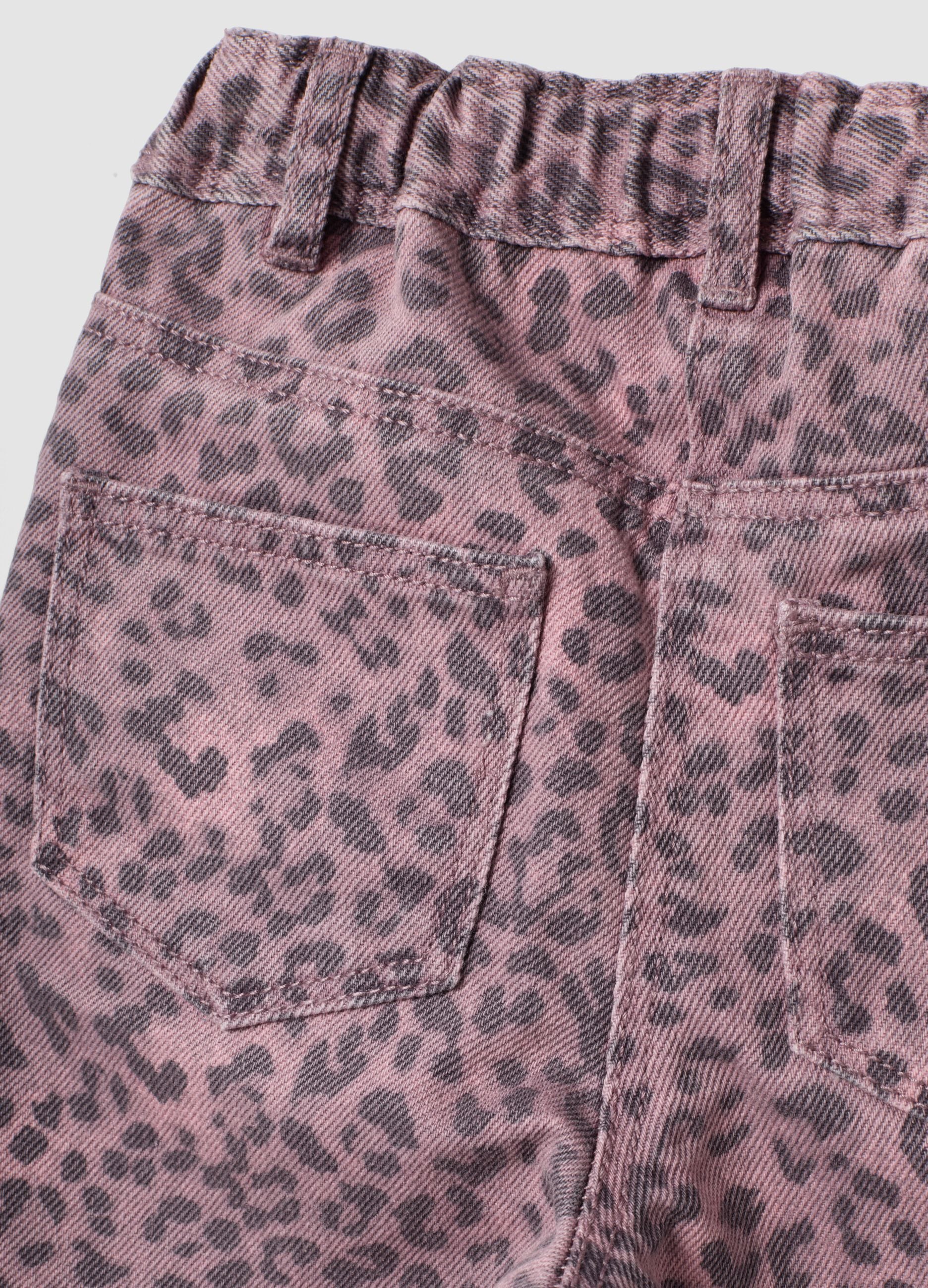 Rosa Leopardenhose aus reiner Baumwolle f&uuml;r Baby-M&auml;dchen, Regular Fit