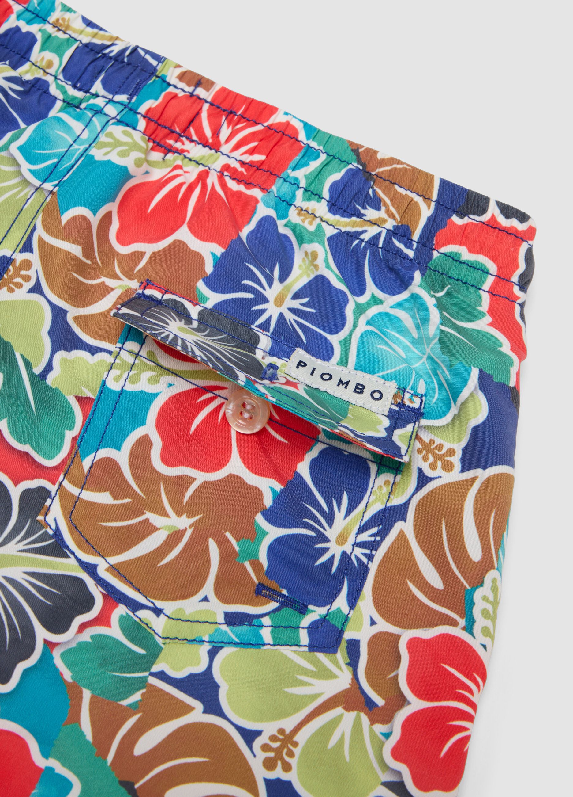 Multicolour floral print swim shorts