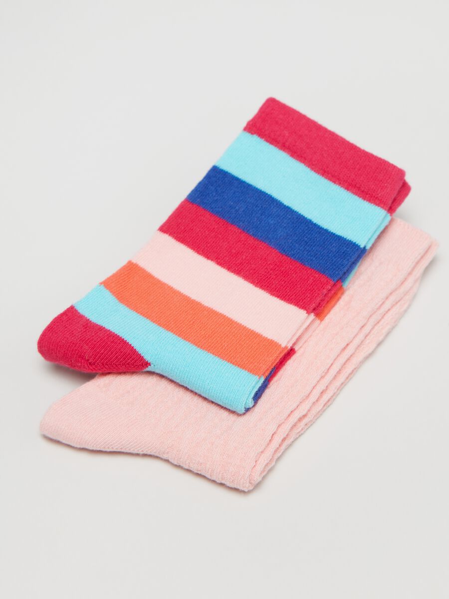 Two-pair pack short socks with stripes_2
