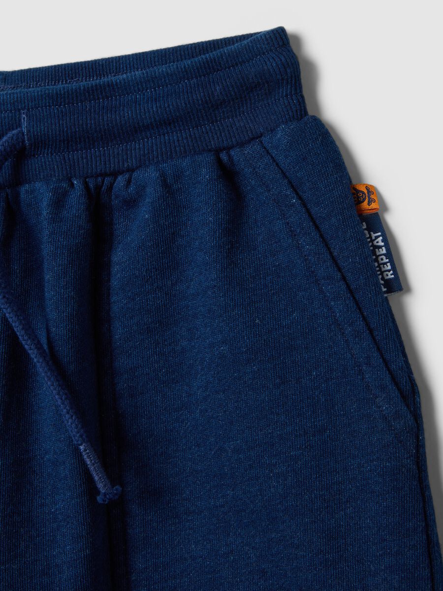 Children's blue cotton blend regular fit shorts_3