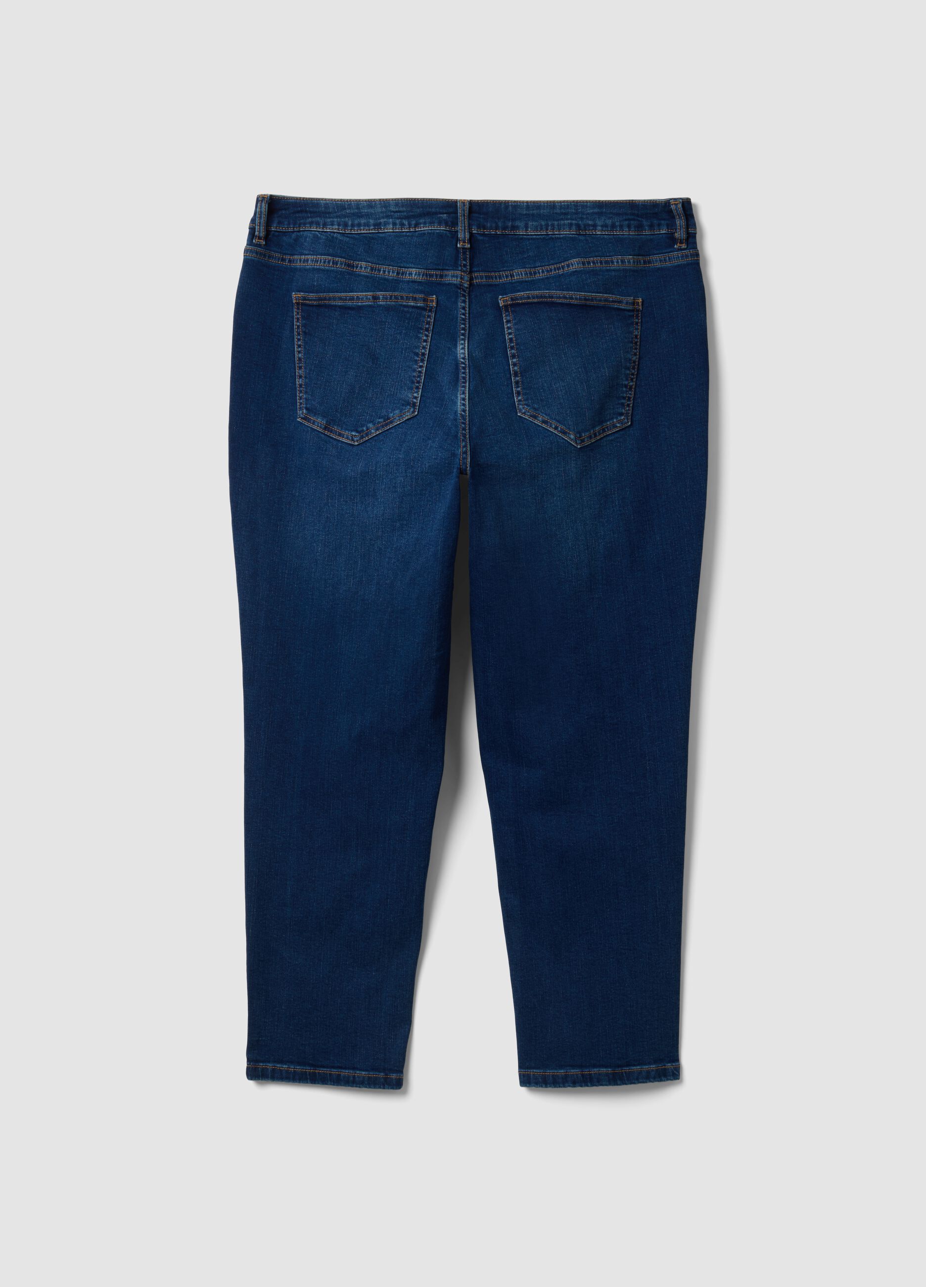 Jeans denim blu in cotone elasticizzato slim fit