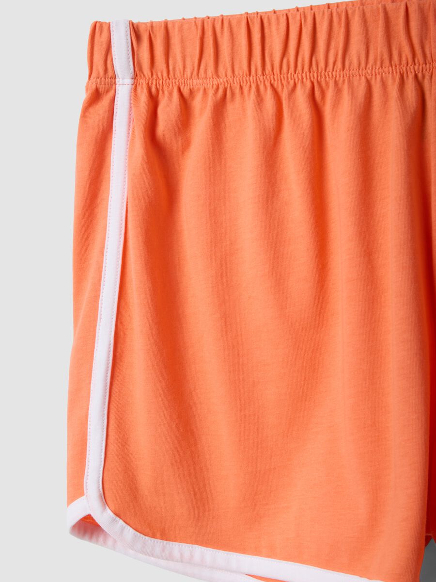 Orange pure cotton pyjama shorts, regular fit_5