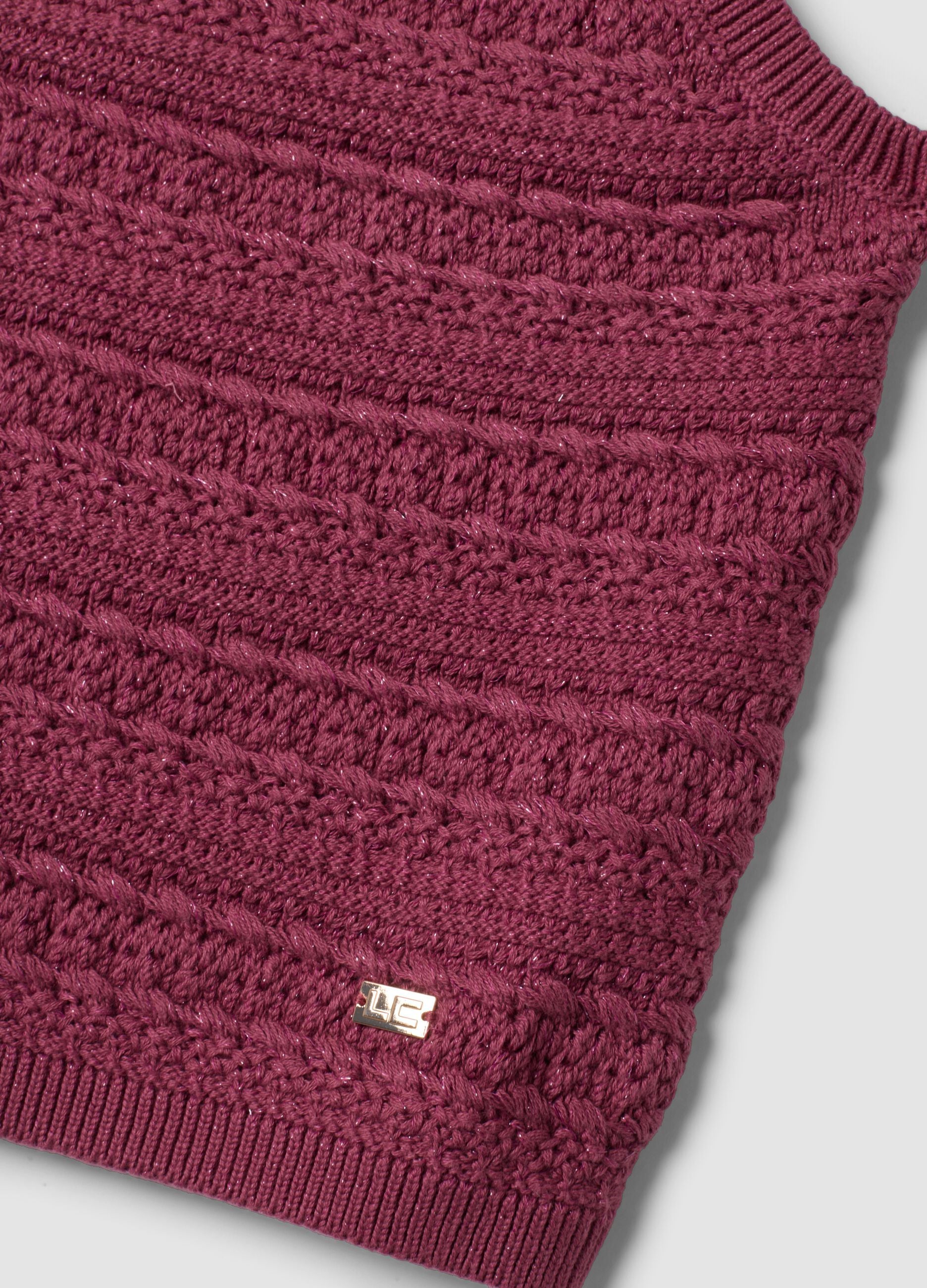 Purple knitted cotton-blend tank top