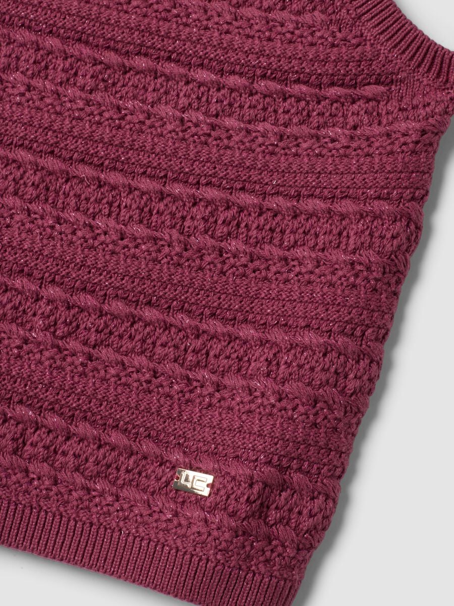Violettes Tanktop aus Baumwollmix in Strickoptik_5