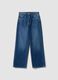 Blue denim straight-fit jeans in pure cotton_4