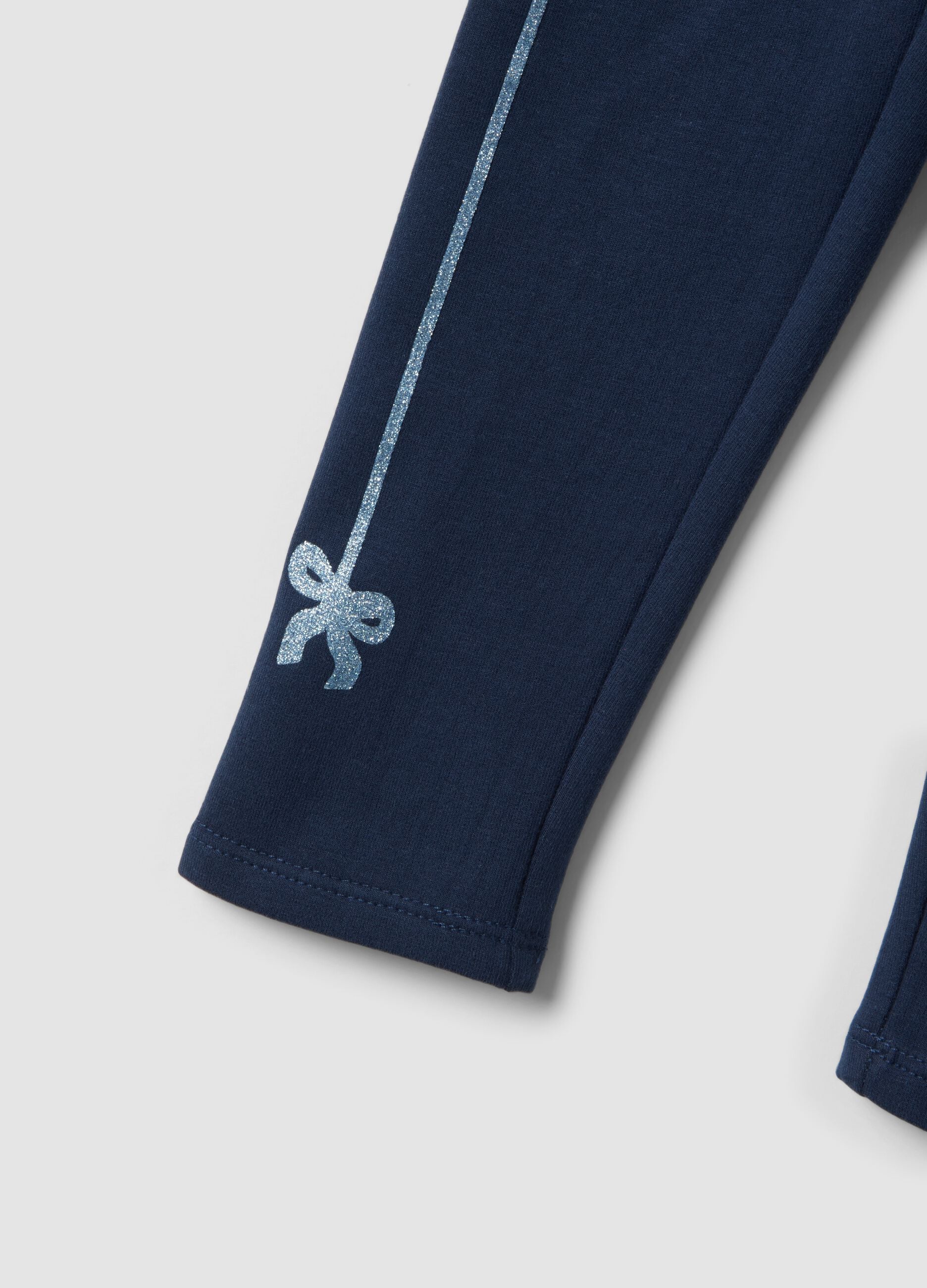 Blue skinny-fit stretch organic cotton leggings