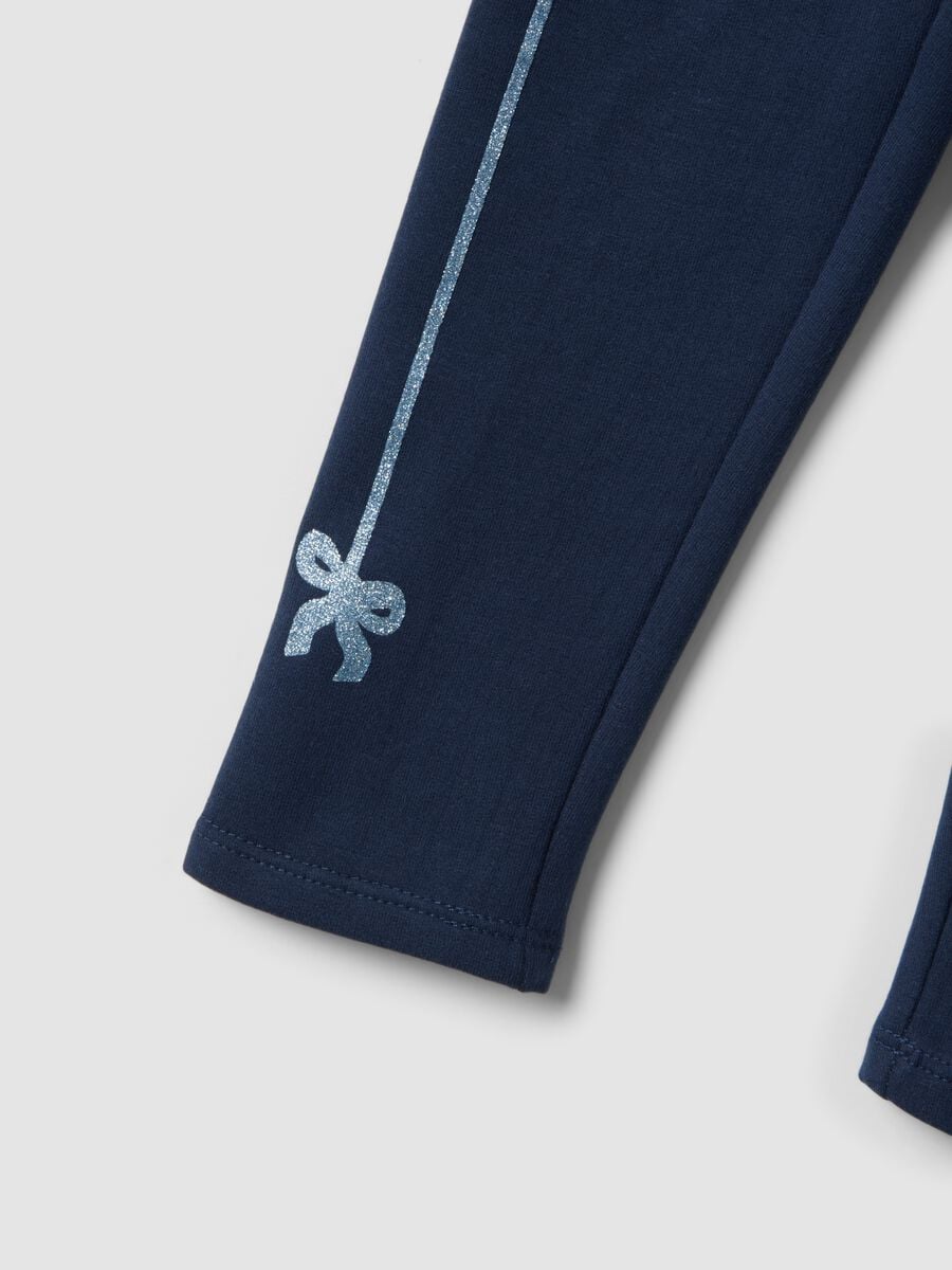 Blue skinny-fit stretch organic cotton leggings_2